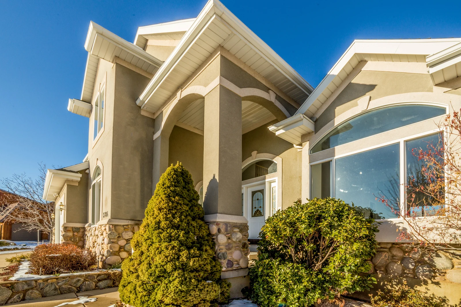 A renovated suburban home exterior