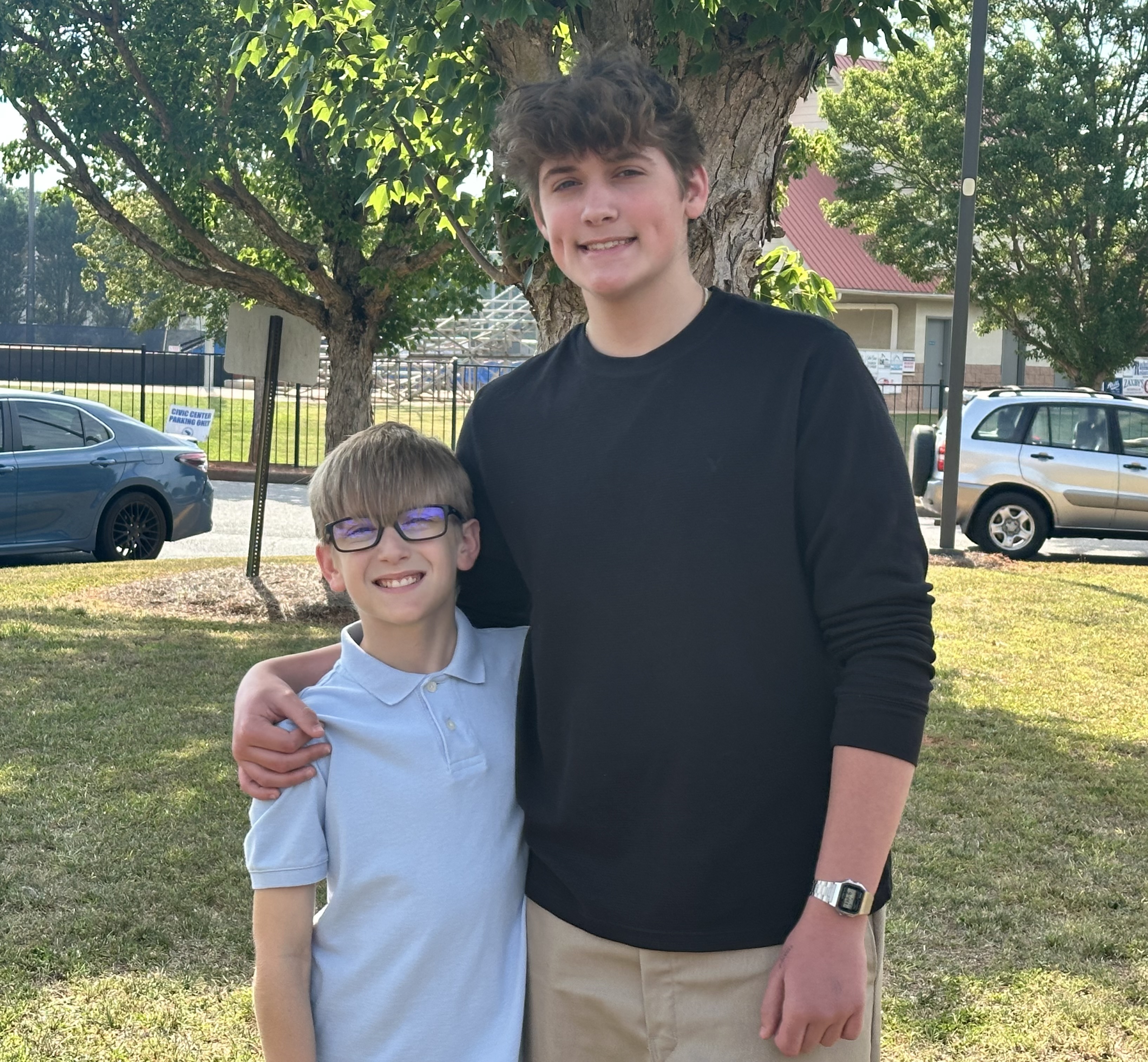 Dylan volunteering at a community event